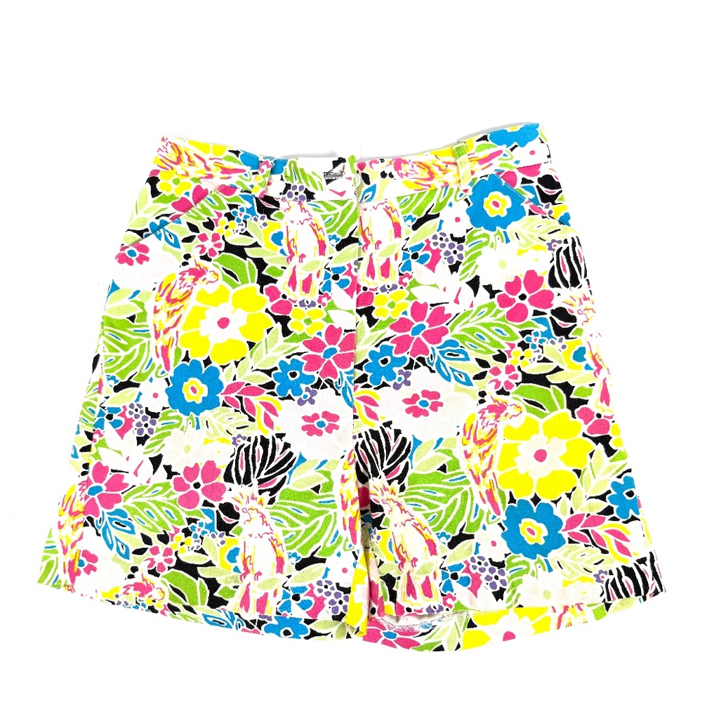 Bamboo Trading Co Floral Shorts Bright Tropical Print Size M